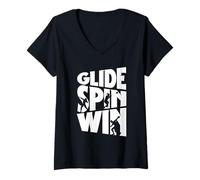 Mujer Shot Putter Disparo Glide Spin Win Camiseta Cuello V