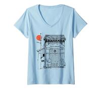 Mujer Shotokan Karate Dojo Tokio Japón Ilustración Camiseta Cuello V