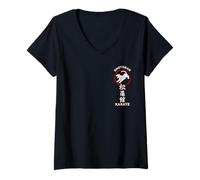 Mujer Shotokan Karate Tigre Símbolo Artes Marciales Camiseta Cuello V