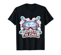 Mujer Shred The Gnar Girl Skiing Lover Ski Instructor Camiseta