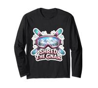 Mujer Shred The Gnar Girl Skiing Lover Ski Instructor Manga Larga