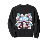Mujer Shred The Gnar Girl Skiing Lover Ski Instructor Sudadera