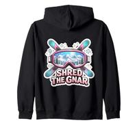 Mujer Shred The Gnar Girl Skiing Lover Ski Instructor Sudadera con Capucha