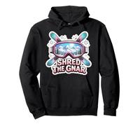 Mujer Shred The Gnar Girl Skiing Lover Ski Instructor Sudadera con Capucha