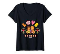 Mujer Shrek Emoji Gingerbread Love Stinks Camiseta Cuello V