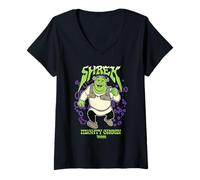 Mujer Shrek Mighty Green Shrek Graphic Camiseta Cuello V