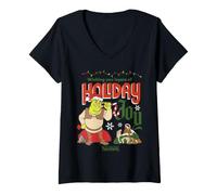 Mujer Shrek Wishing You Layers of Holiday Joy Camiseta Cuello V