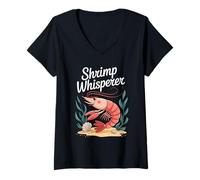 Mujer Shrimp Whisperer Underwater Charm Magic Camiseta Cuello V