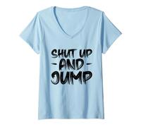 Mujer Shut up and Jump Hobby Puenting Jumping Camiseta Cuello V