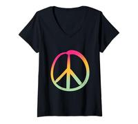 Mujer Sí a la Paz, no a la Guerra - Signo de la Paz Camiseta Cuello V
