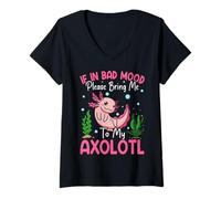 Mujer Si De Mal Humor por Favor Tráeme A Mi Axolotl Camiseta Cuello V