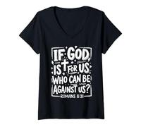 Mujer Si Dios es para Nosotros Que Podemos Estar contra Nosotros Romanos 8 31 Cristiano Camiseta Cuello V
