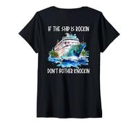 Mujer Si el barco está Rockin, no te molestes en el crucero de luna de miel Knockin Camiseta Cuello V