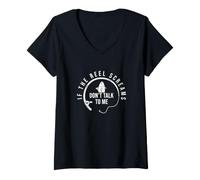 Mujer Si el Carrete grita no me hables Cool Big Game Fishermen Camiseta Cuello V