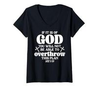 Mujer Si es de Dios, no podrás derribar Este Plan Camiseta Cuello V
