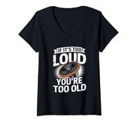 Mujer Si es ruidoso, eres demasiado viejo ingeniero de audio Camiseta Cuello V