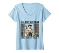 Mujer Sí, eso es Correcto y el Caballo en el Que montaste en Vaquera Camiseta Cuello V