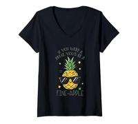 Mujer Si Fueras una Fruta serías una Manzana Fina Camiseta Cuello V