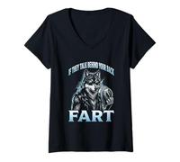 Mujer Si Hablan Detrás De Tu Espalda Fart Alpha Wolf Meme Camiseta Cuello V