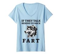 Mujer Si Hablan Detrás De Tu Espalda Pedo Alfa Lobo Meme Divertido Camiseta Cuello V