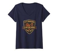 Mujer Si implica Senderismo y un Perro Cuenta Conmigo | Senderismo Divertido Camiseta Cuello V