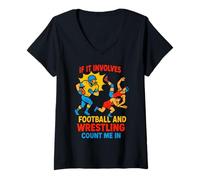 Mujer Si Involucra fútbol y Lucha Libre, cuente Conmigo en Luchador Camiseta Cuello V