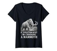 Mujer Si la evolución se restablece, estoy eligiendo una edad de hielo divertida de mamut Camiseta Cuello V