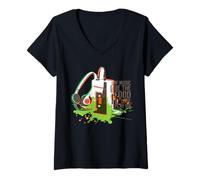 Mujer Si la música es el alimento del Amor, Juega con música Retro Camiseta Cuello V