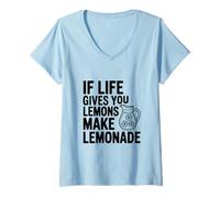 Mujer Si la Vida te da Limones Hacer Limonada Cita Motivacional Camiseta Cuello V