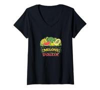 Mujer Si la Vida te da Melones podrías ser disléxico Camiseta Cuello V