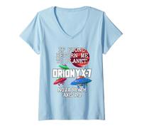 Mujer Si lo encuentras, devuélveme a Planet Orionyx-7 Space Apparel Camiseta Cuello V