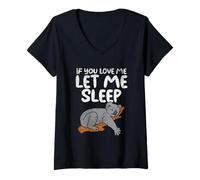 Mujer Si me amas, déjame Dormir, Divertido Koala Camiseta Cuello V