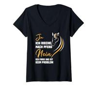 Mujer Sí me huele a Caballo, no Creo Que Esto es un Problema. Camiseta Cuello V