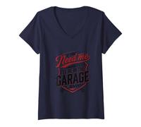 Mujer Si me Necesitas, estaré en la mecánica del Garaje, Cabezales de Engranajes Camiseta Cuello V