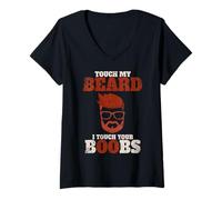 Mujer Si me tocas la Barba, tocaré Tus Tetas - Divertido Camiseta Cuello V