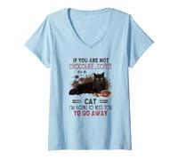 Mujer Si no Eres café con Chocolate o Gato Camiseta Cuello V