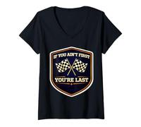 Mujer Si no Eres el Primero Eres el último Auto Moto Racing Rider MX Camiseta Cuello V
