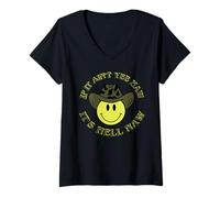 Mujer Si no es yeehaw es el infierno naw Camiseta Cuello V