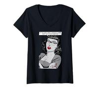 Mujer Si no Quieres una Respuesta sarcástica Retro Pop Art Girl Camiseta Cuello V