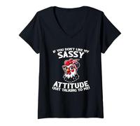Mujer Si no te gusta mi actitud atrevida deja de hablar Camiseta Cuello V