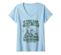 Mujer Si Puedes Leer Esto, Estoy Ocupado cortando, pregúntale a tu mamá Camiseta Cuello V