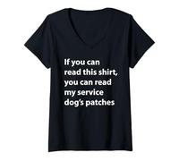 Mujer Si Puedes Leer Esto, Puedes Leer los Parches de mi Perro de Servicio Camiseta Cuello V