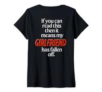 Mujer Si Puedes Leer Esto, Significa Que mi Novia se ha caído. Camiseta Cuello V