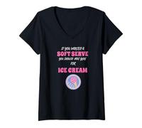 Mujer Si Quieres un Servicio Suave, ve a Conseguir Helado Divertido Voleibol Camiseta Cuello V