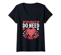 Mujer Sí, realmente necesito todo este amante del tejido Camiseta Cuello V