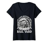 Mujer Si se pierde, devuélveme al amante del tren ferroviario más cercano Camiseta Cuello V