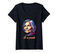 Mujer Sí se Puede - Diseño Inspirado en Dolores Huerta Camiseta Cuello V