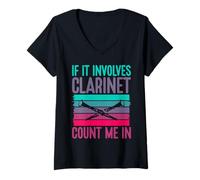 Mujer Si se Trata de Clarinete cuéntame en Clarinete Camiseta Cuello V
