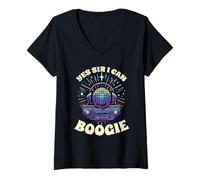 Mujer Sí, señor, Puedo Boogie Disco Groove Camiseta Cuello V