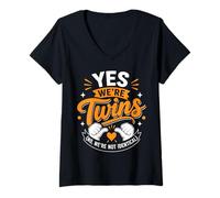 Mujer Sí, Somos Gemelos No, no Somos idénticos Camiseta Cuello V